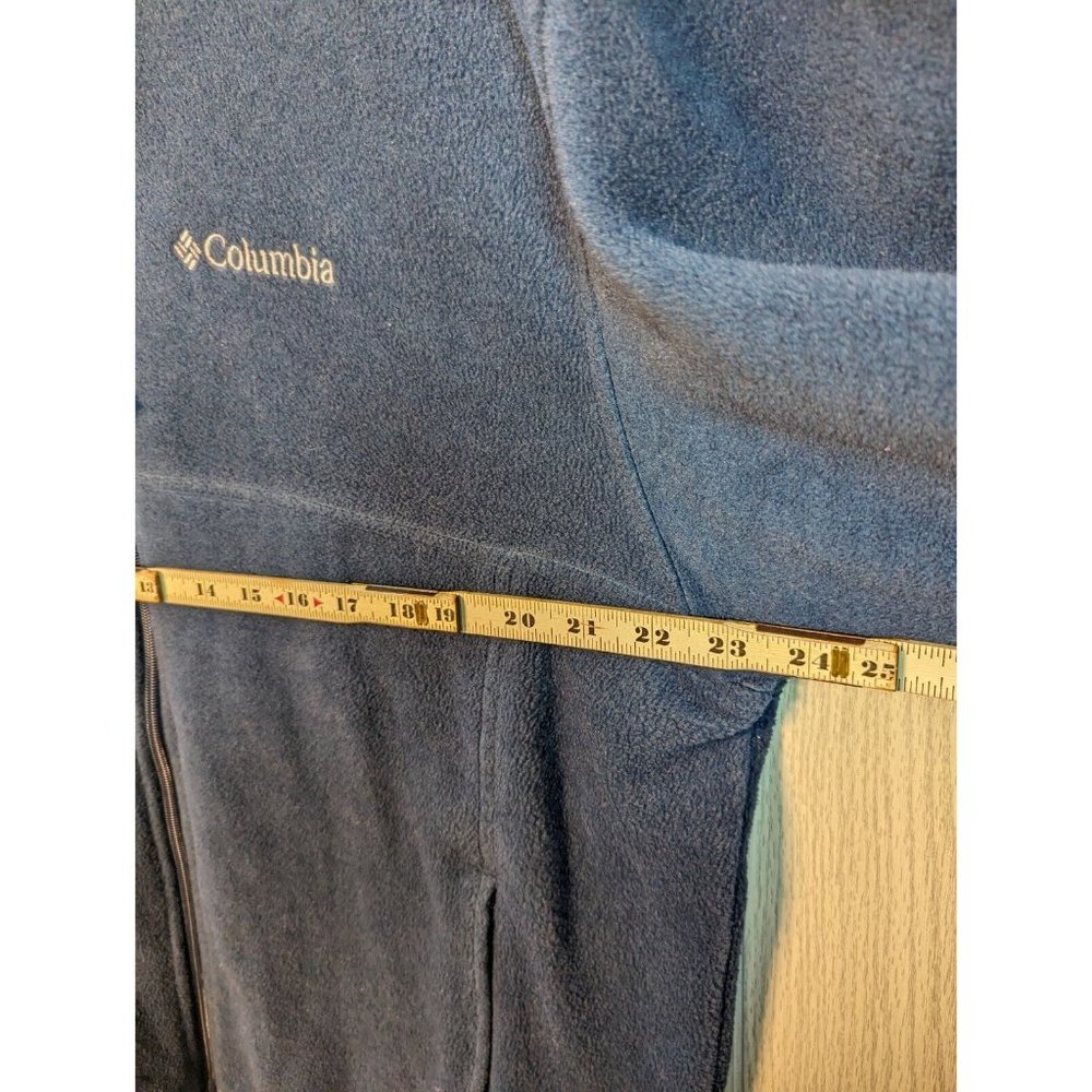 Columbia Fleece Jacket Mens Full Zip Size Large Blue Mock Neck Long Sleeve - Picture 4 of 6